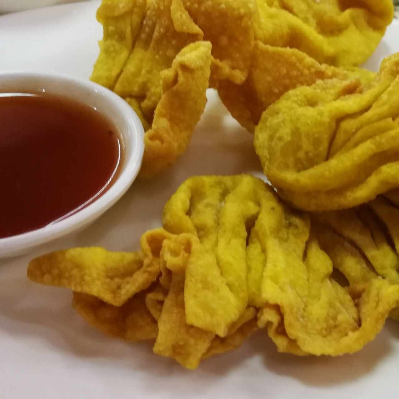 Wantones fritos de puerco