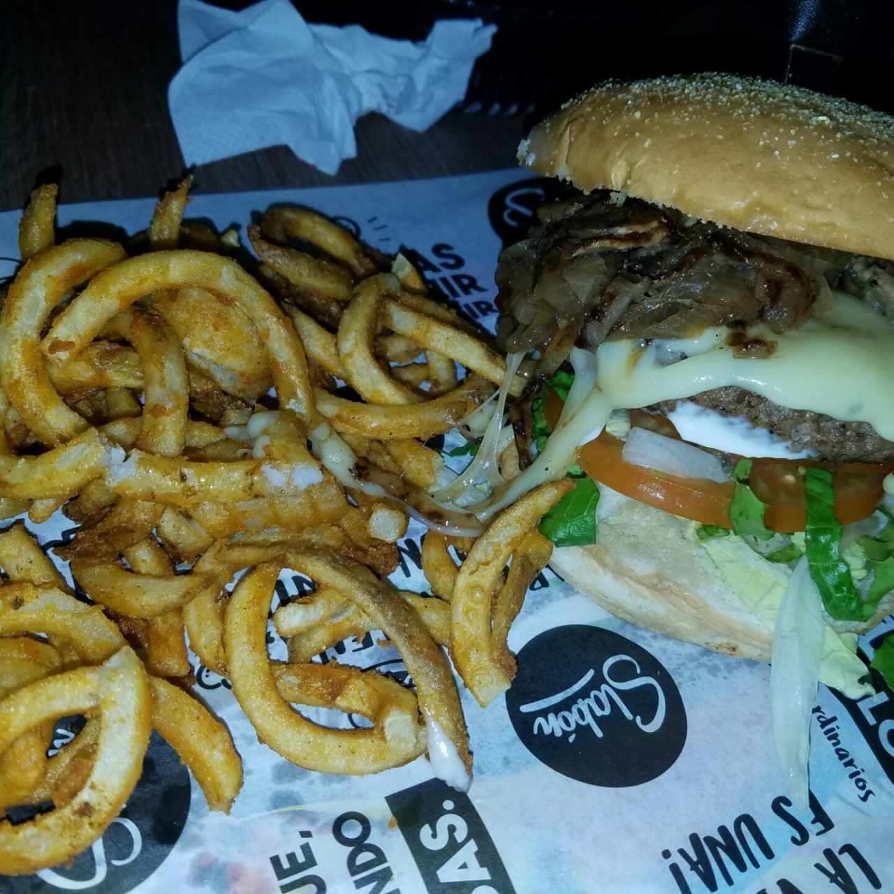 mushroom swiss burger