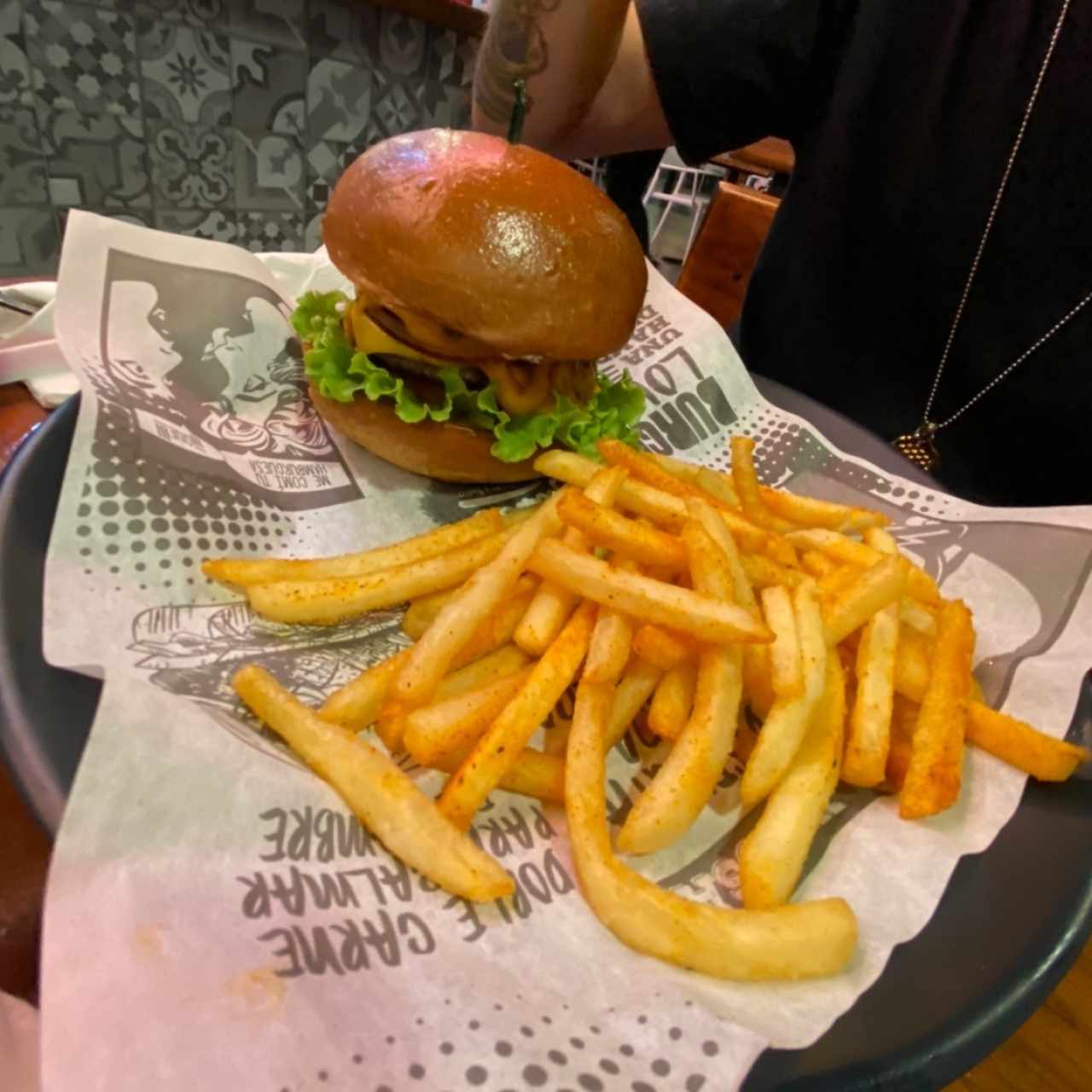 old school burger