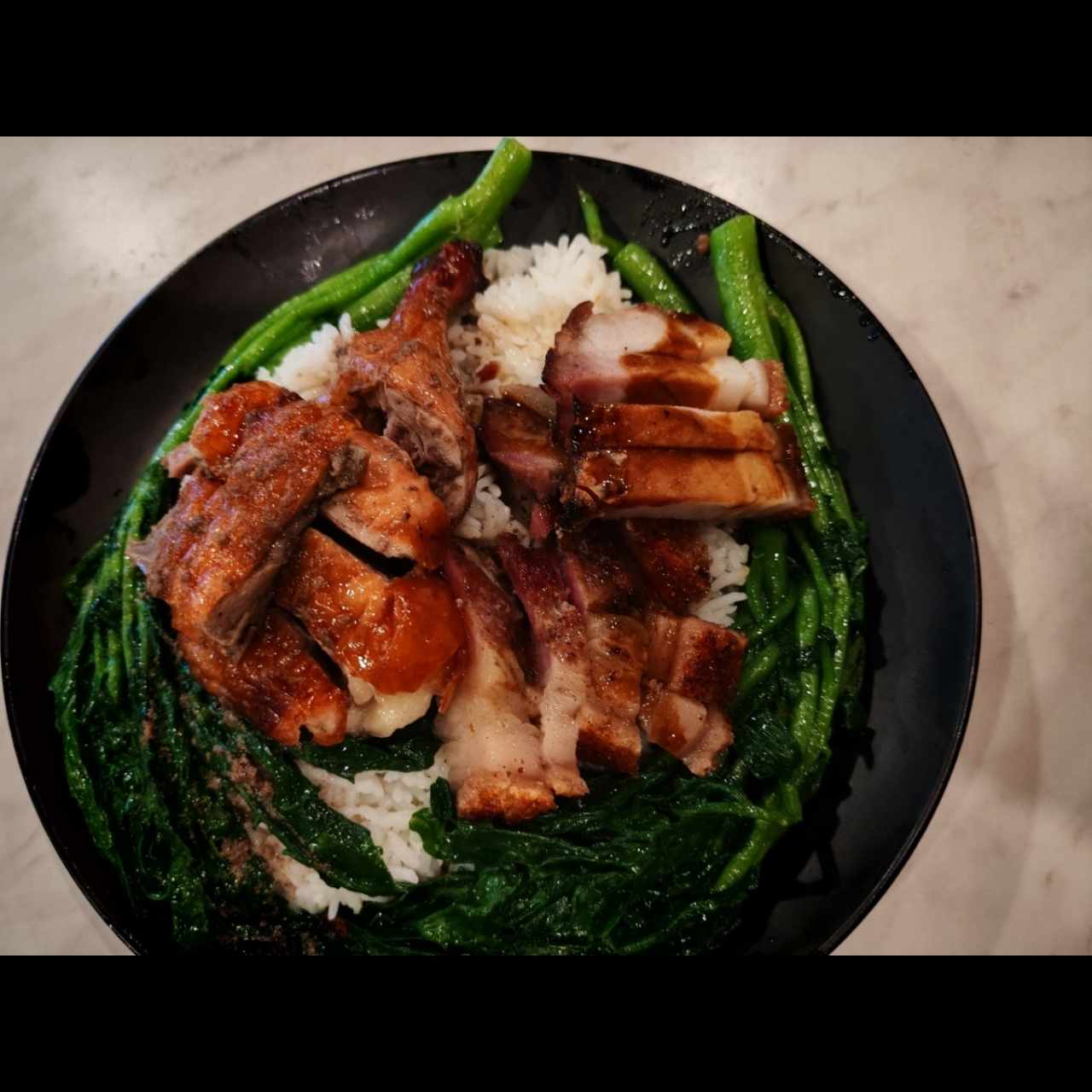Combo de pato asado y lechón asado 