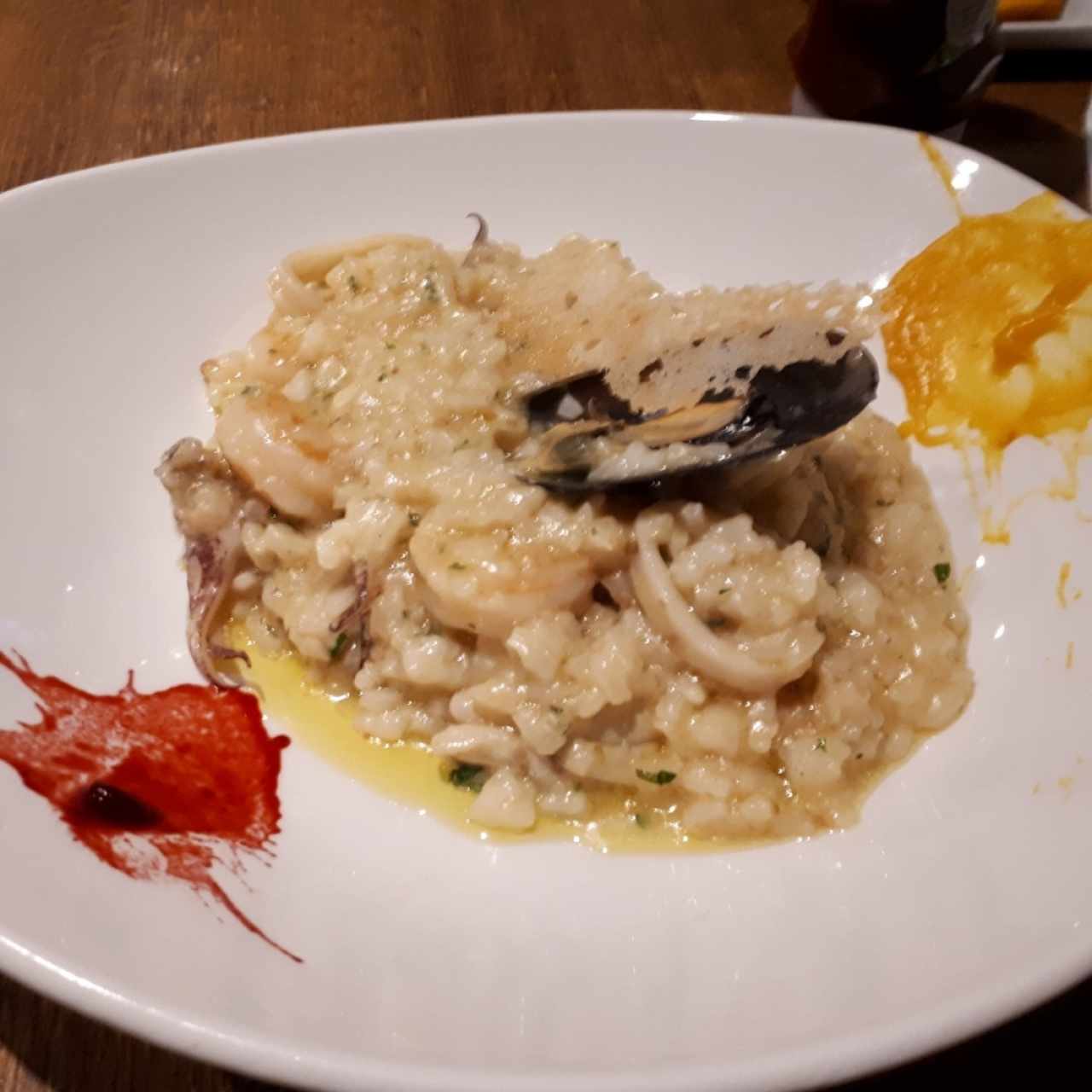 risotto fruto de mar horrible experiencia culinaria inundado en aceite incomible