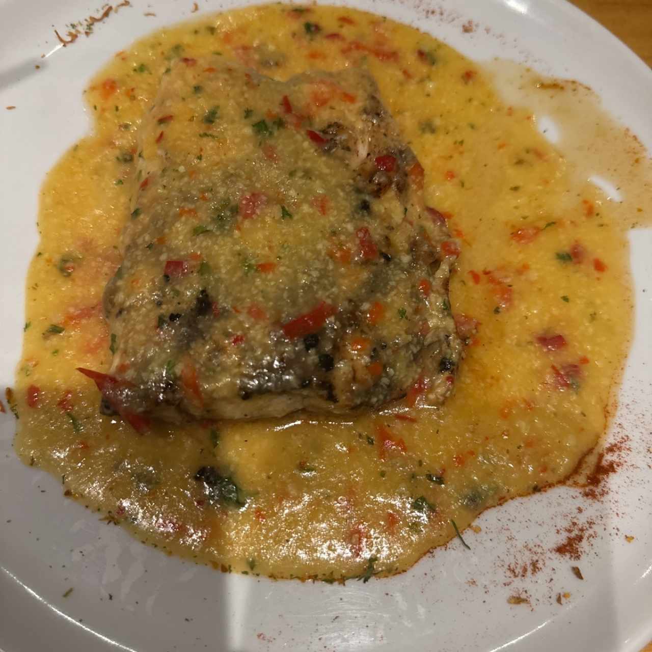 Corvina al ajillo 