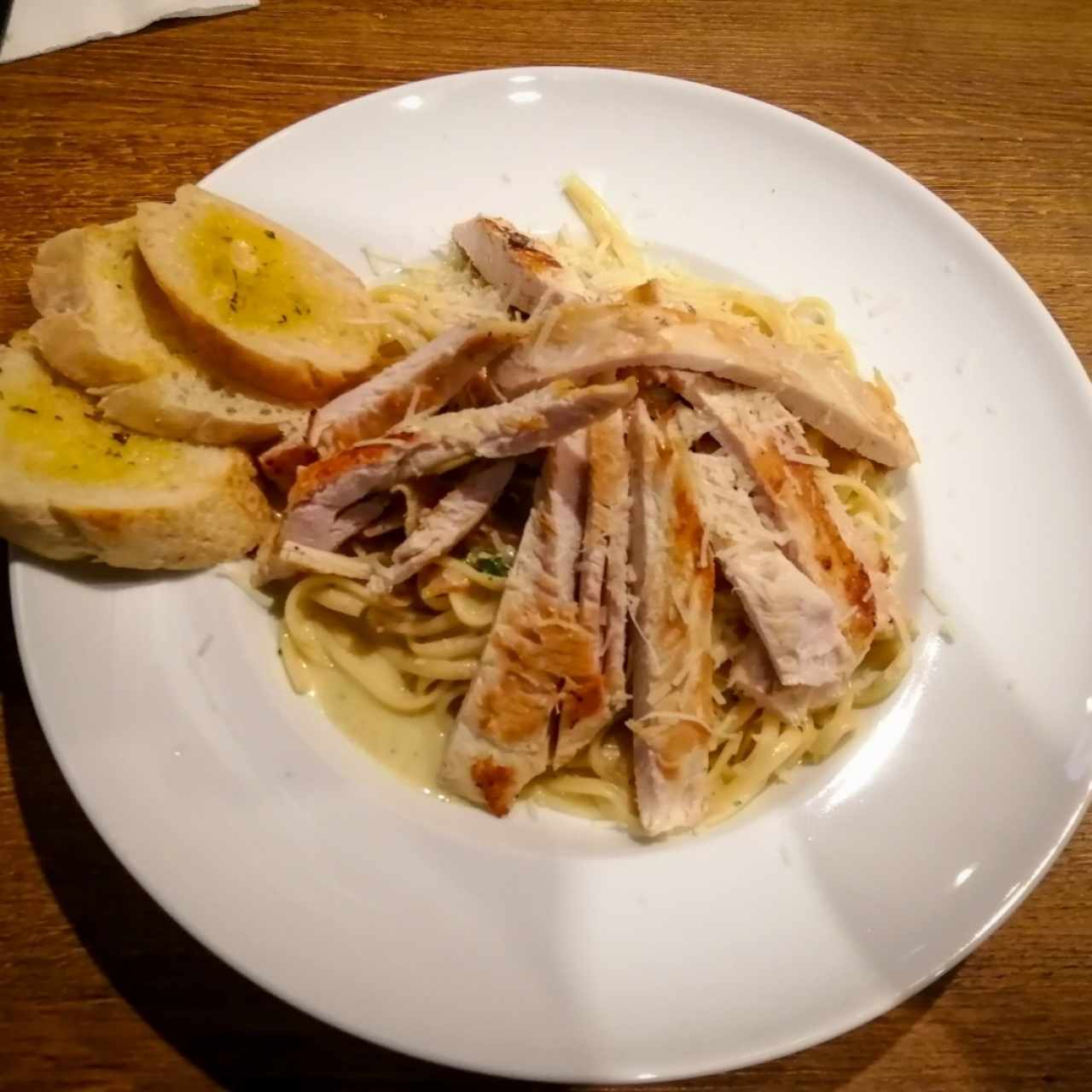 spaguetti a la carbonara con pollo