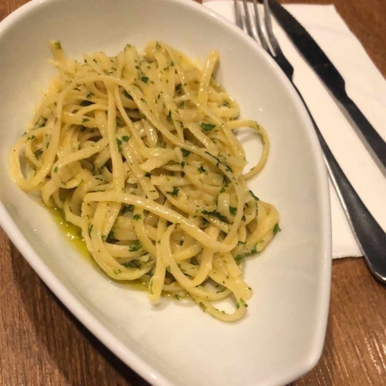Side dish de pasta al óleo