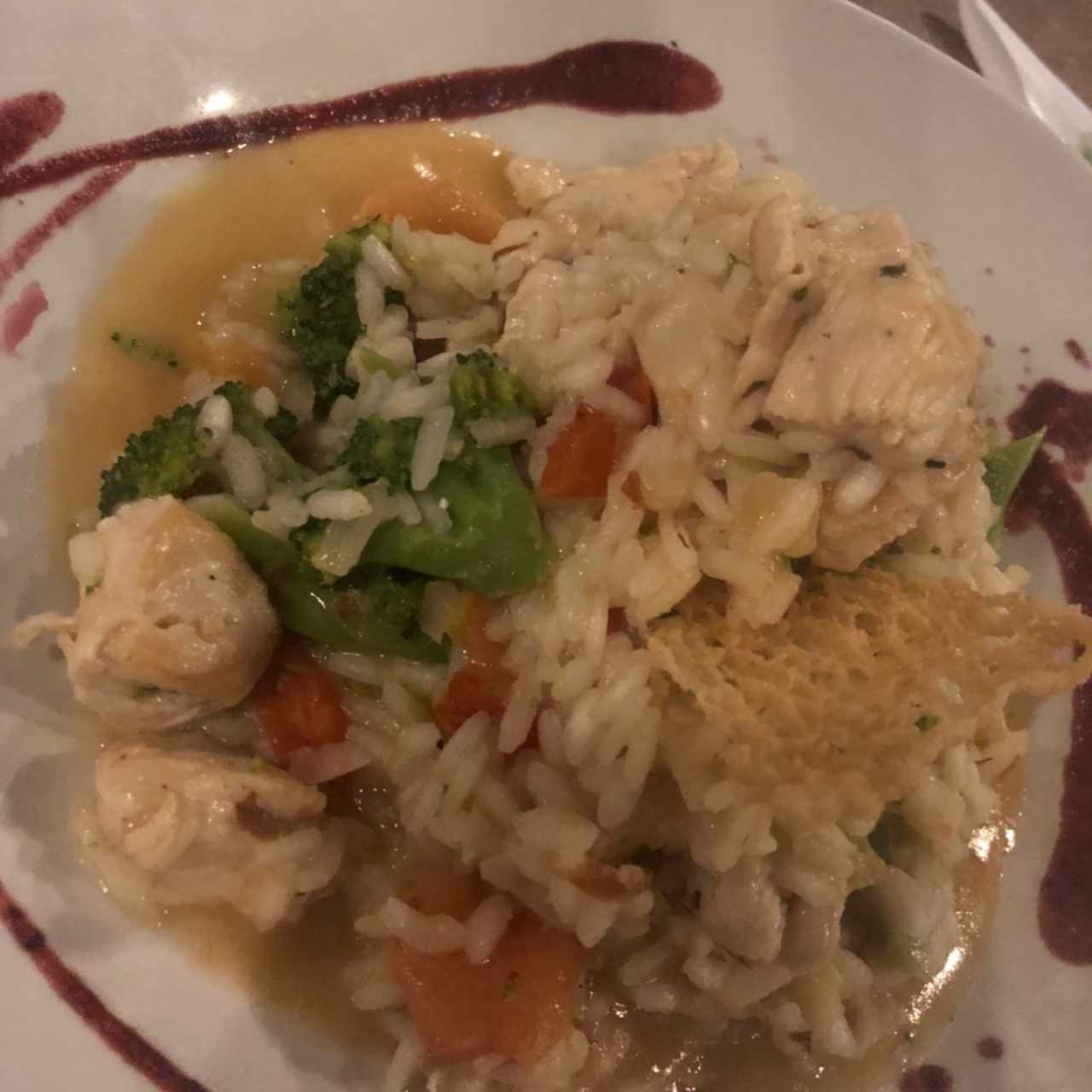 Risotto de brócoli y pollo