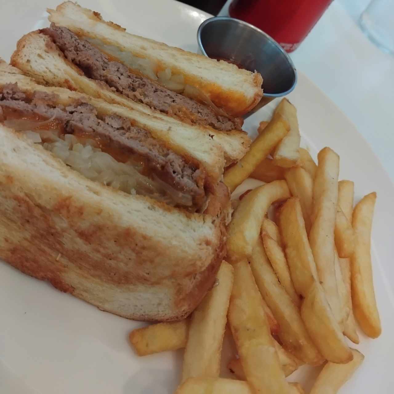 Simple Patty Melt With Spicy Fries