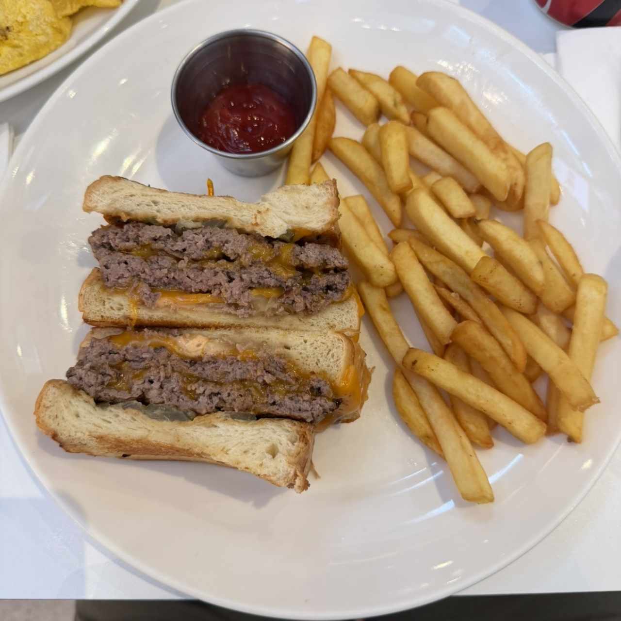 Single Patty Melt With Spicy Fries 