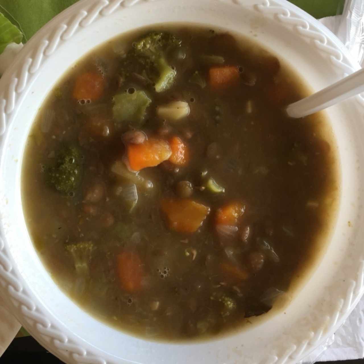 sopa de lentejas y brocoli