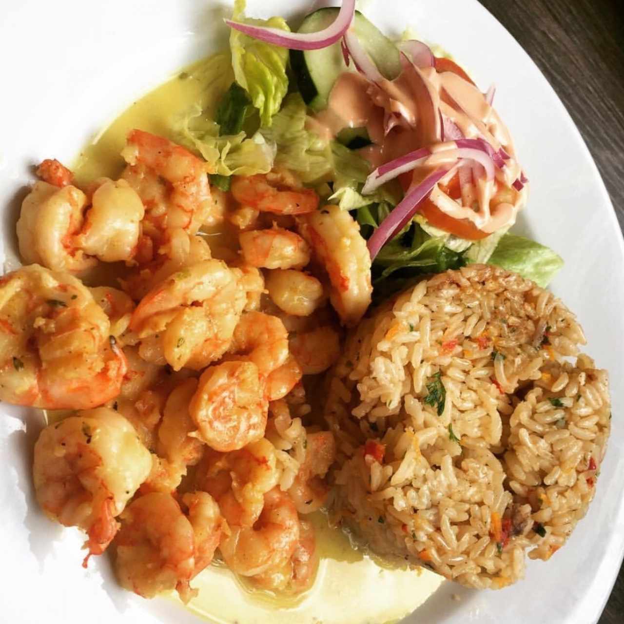 camarones con arroz pencas