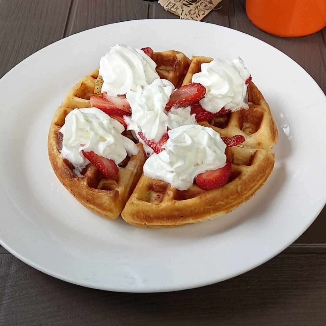 waffles con fresas