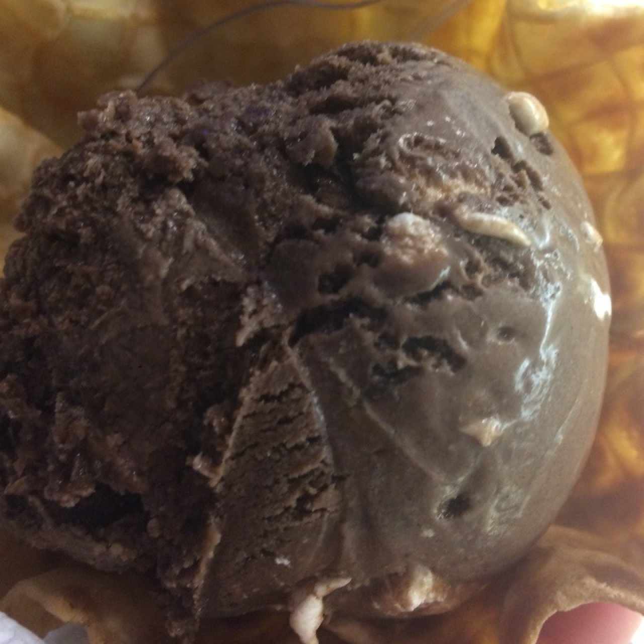 Helado de chocolate con malva