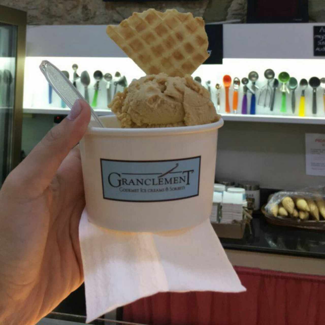 helado coco + dulce de leche