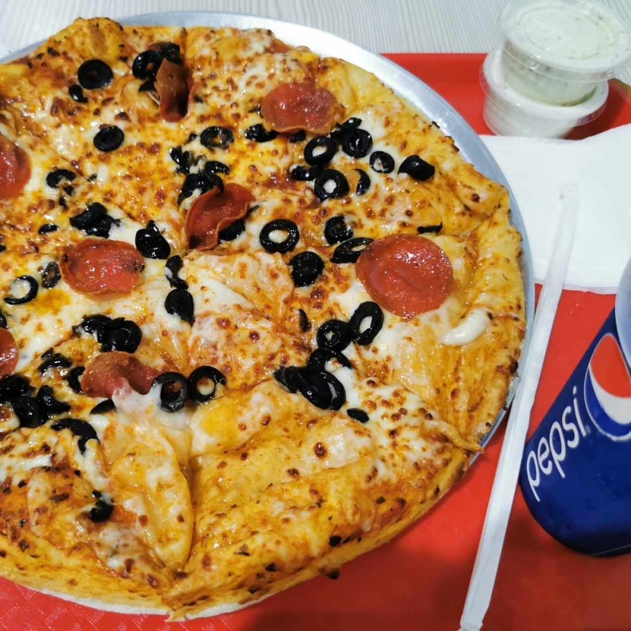 Combo pizza regular 3 ingredientes + soda .
