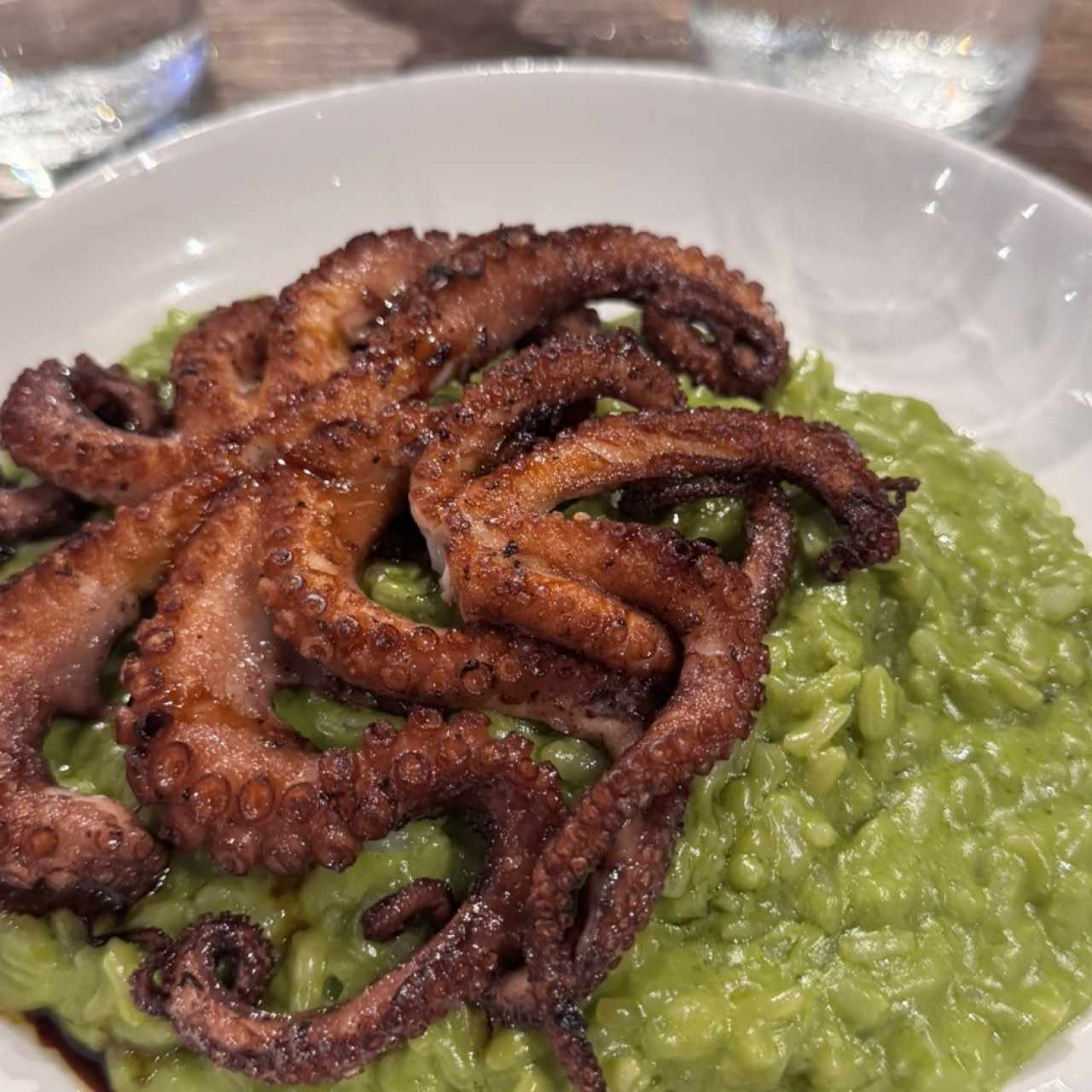 Risotto al Pesto con Pulpo
