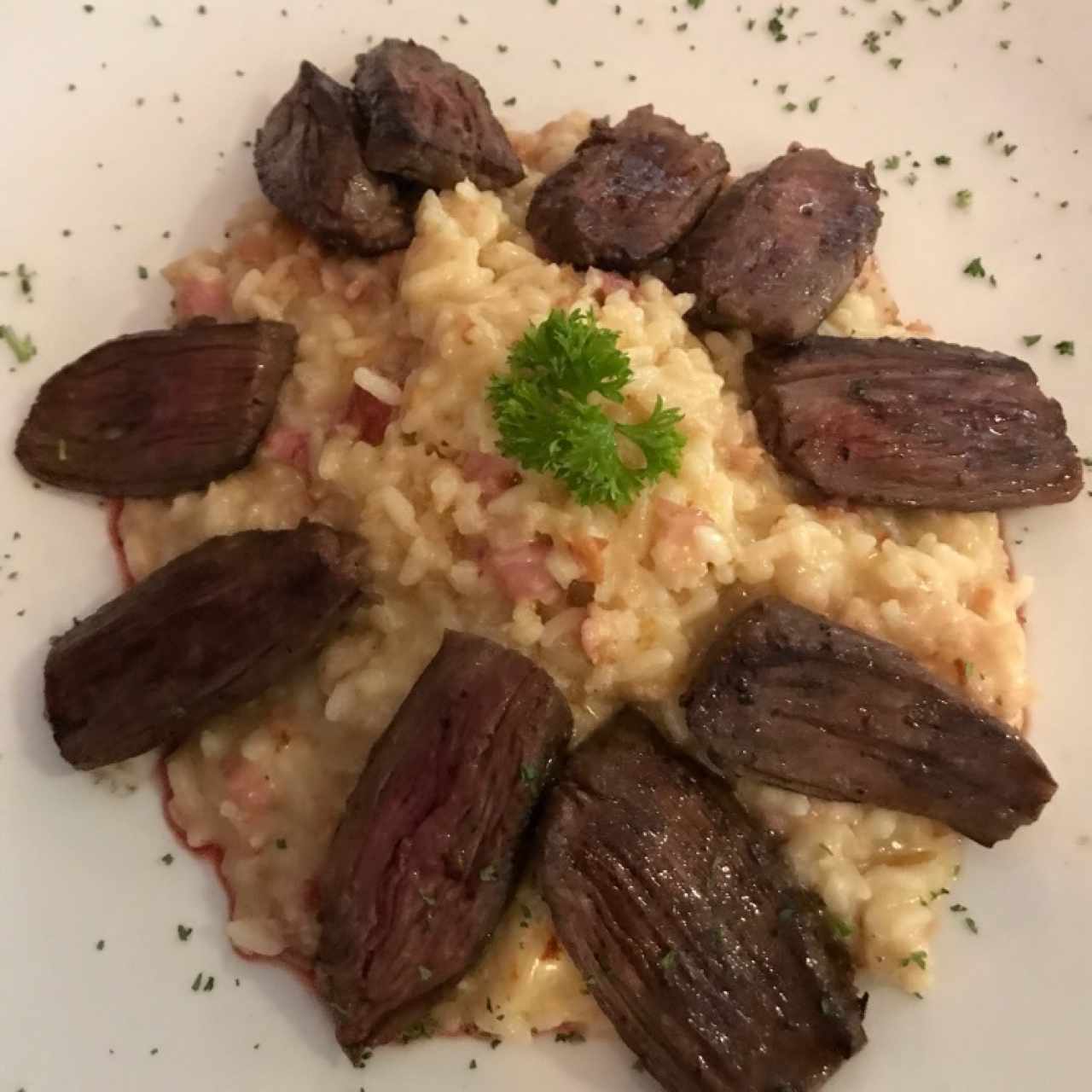 risotto con entraña