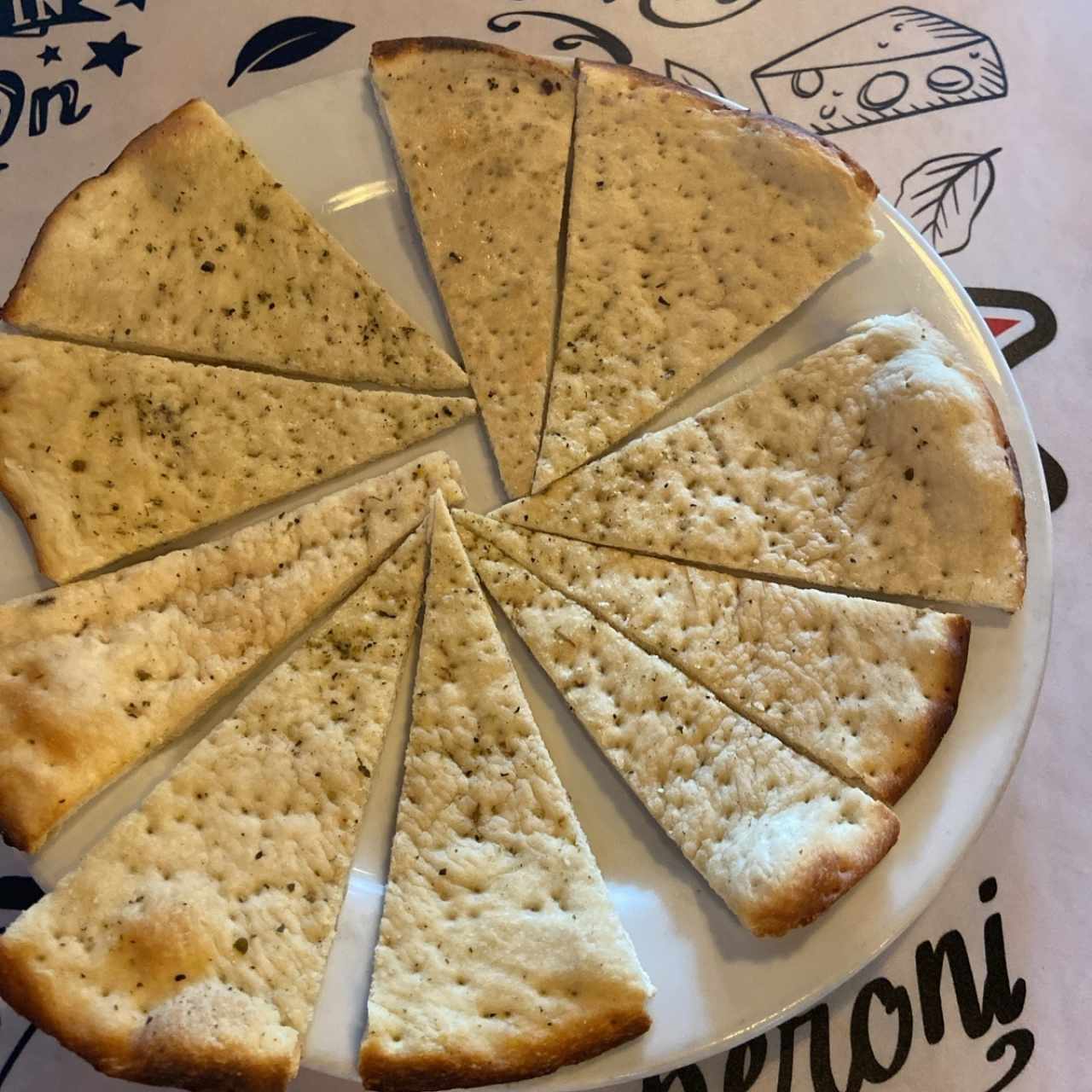 Pizza foccacia tamaño mediano