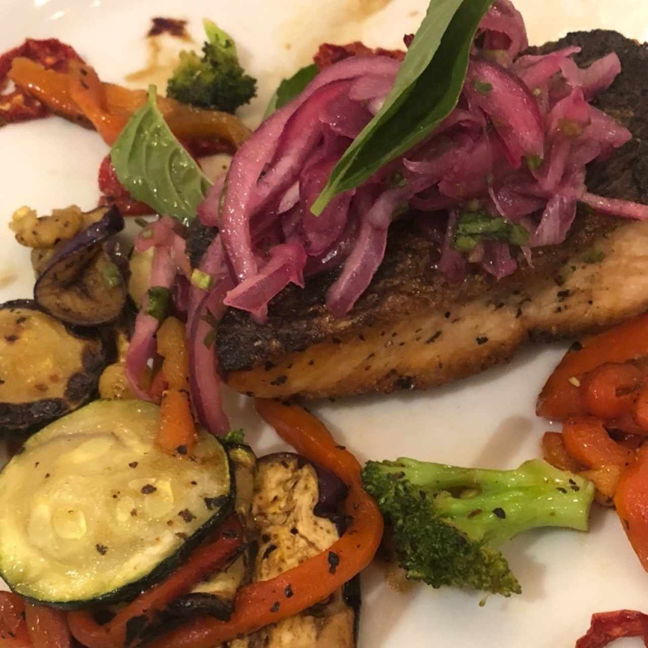 Salmon con vegetales