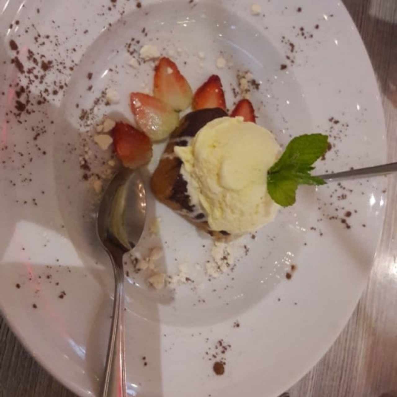 brownie con helado