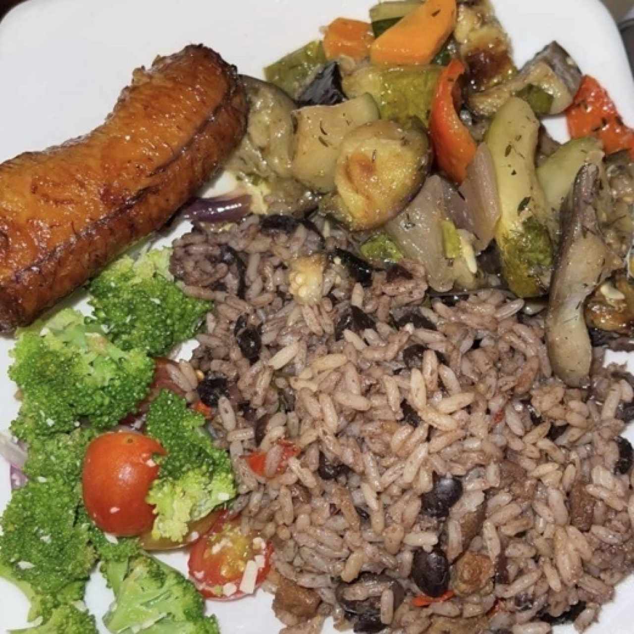 Plátano con arroz