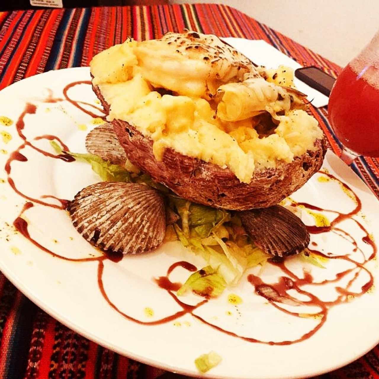 Langostino y puré