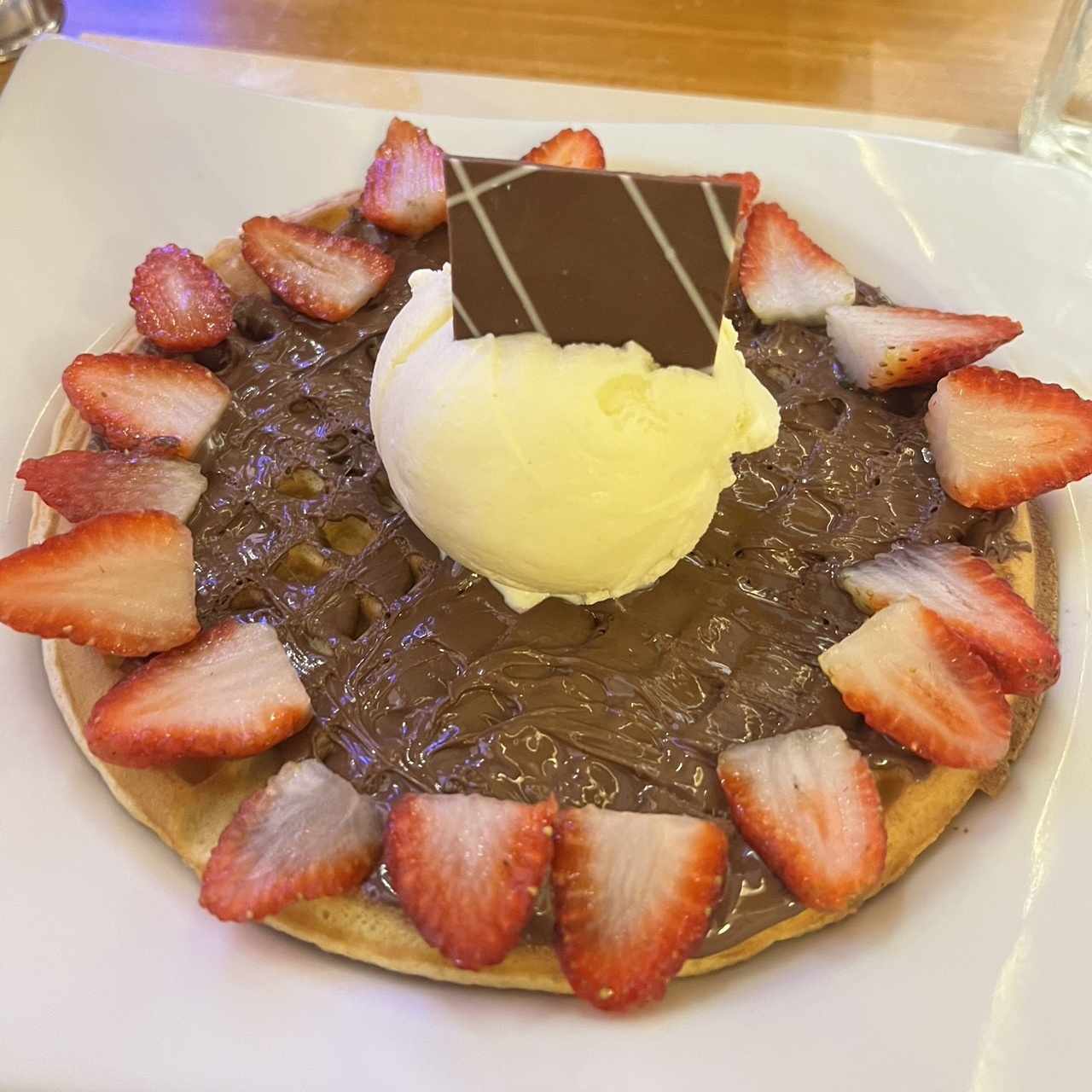 Waffle Nutella y Fresas