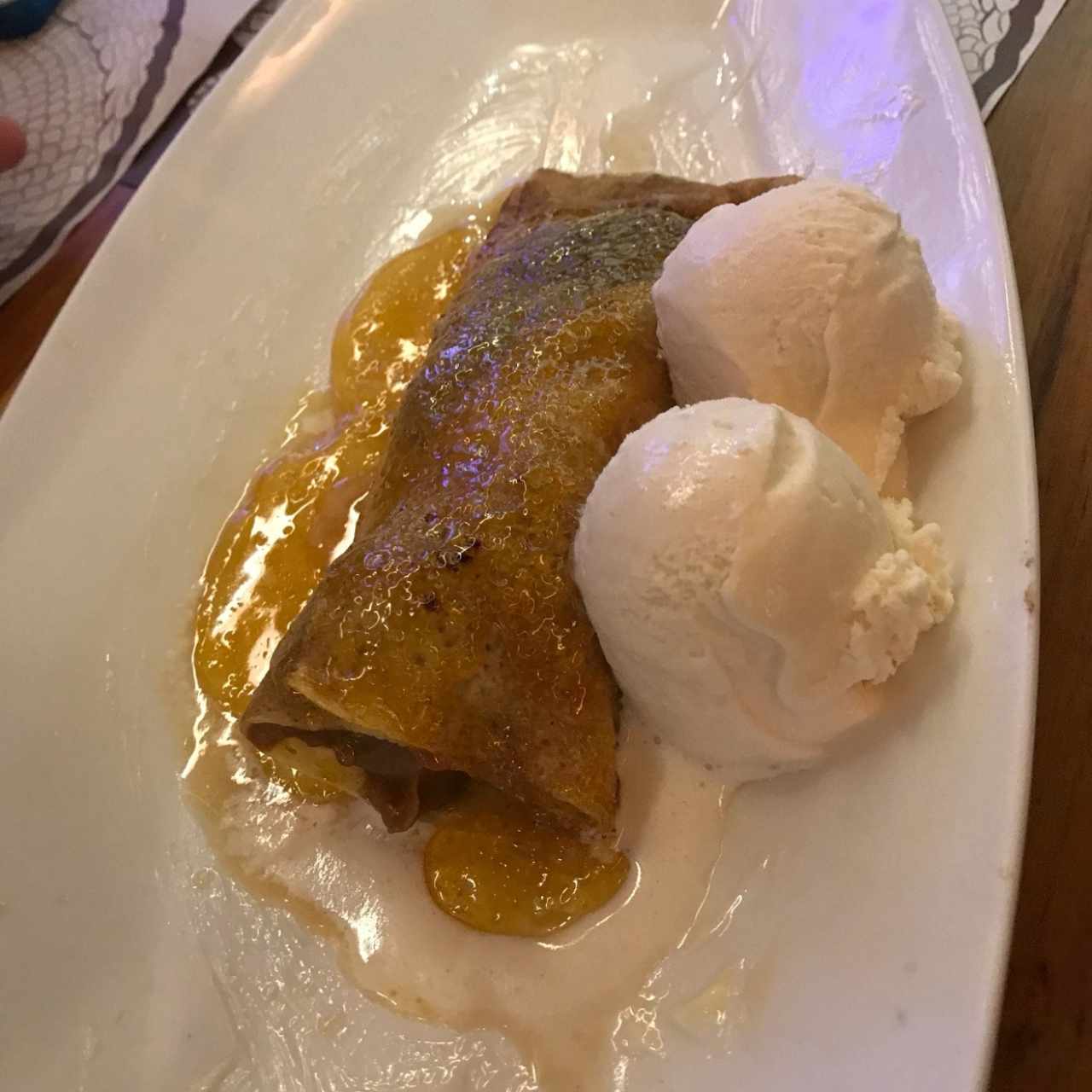 Dulce de leche flambé