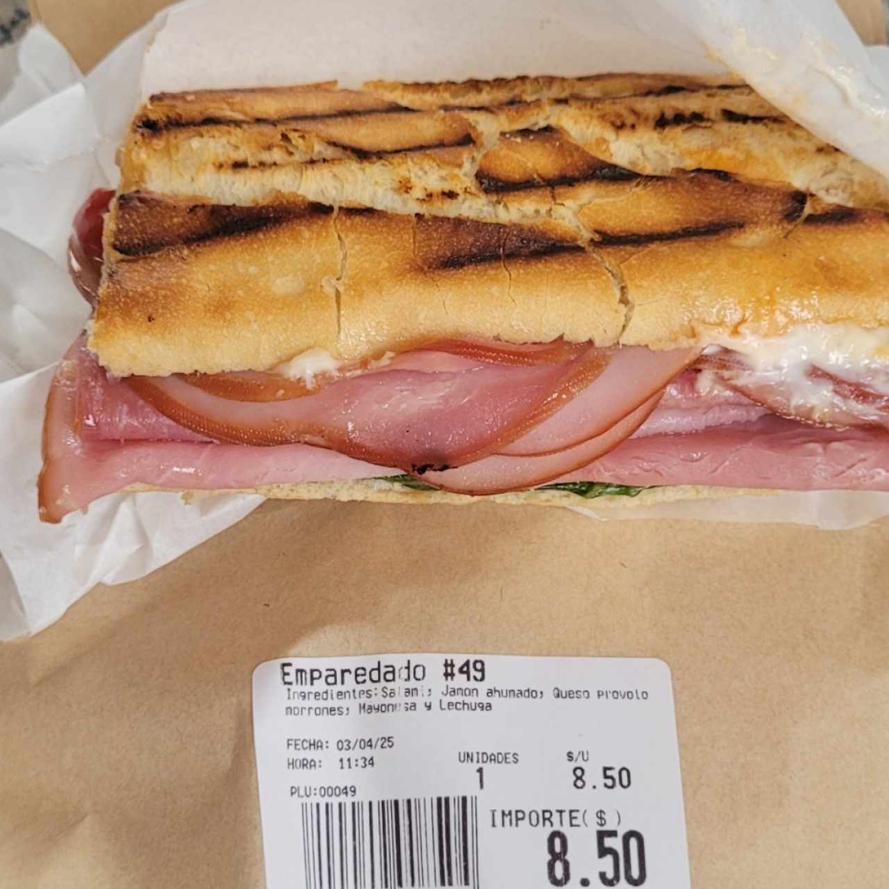 emparedado 49 extra jamón 