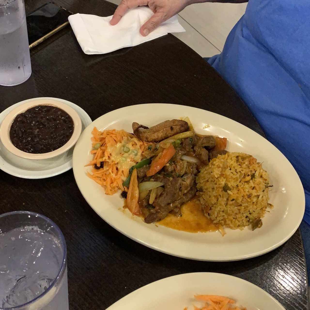 Especialidades - Bistec Picado con frijoles y arros con pollo