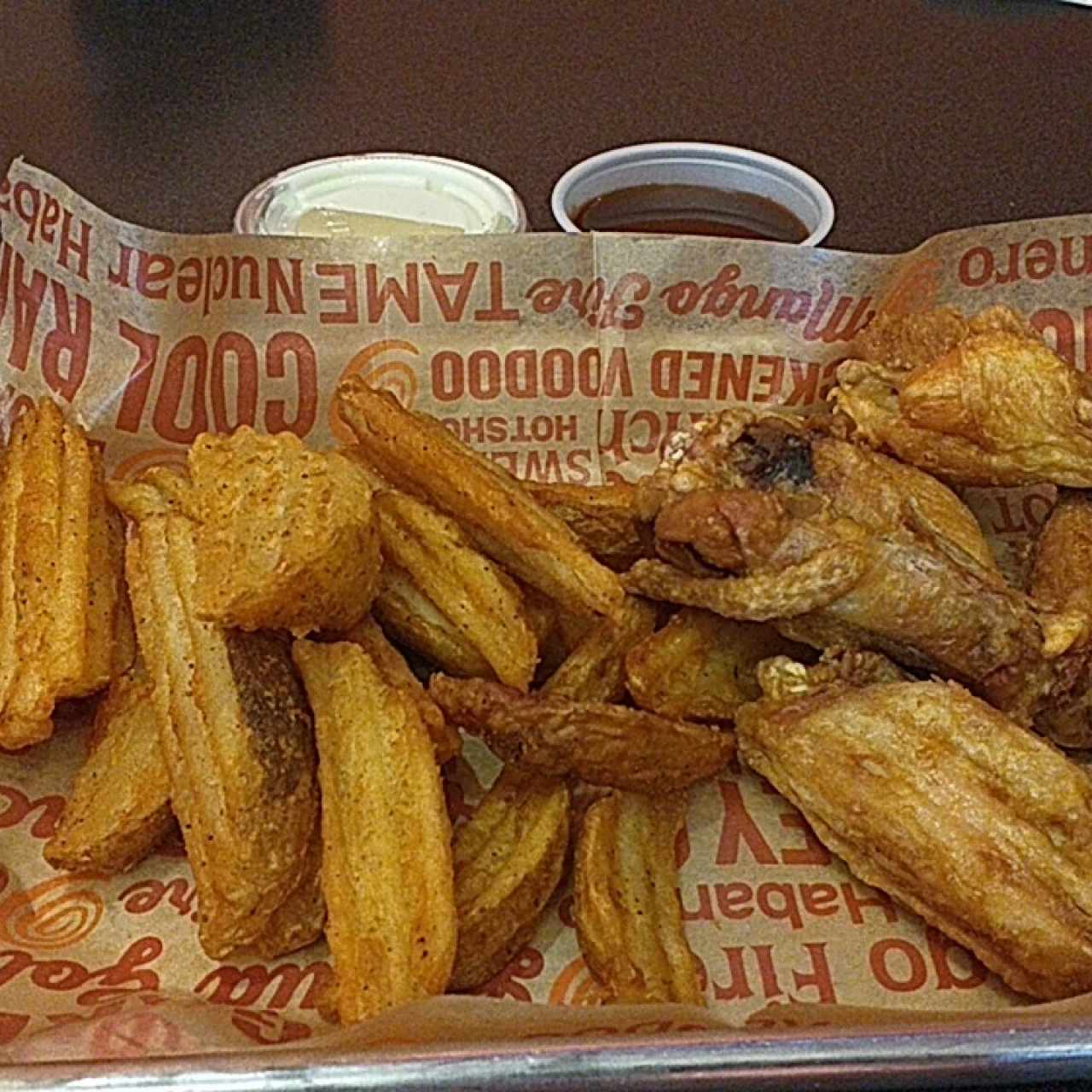 5 wing con papas