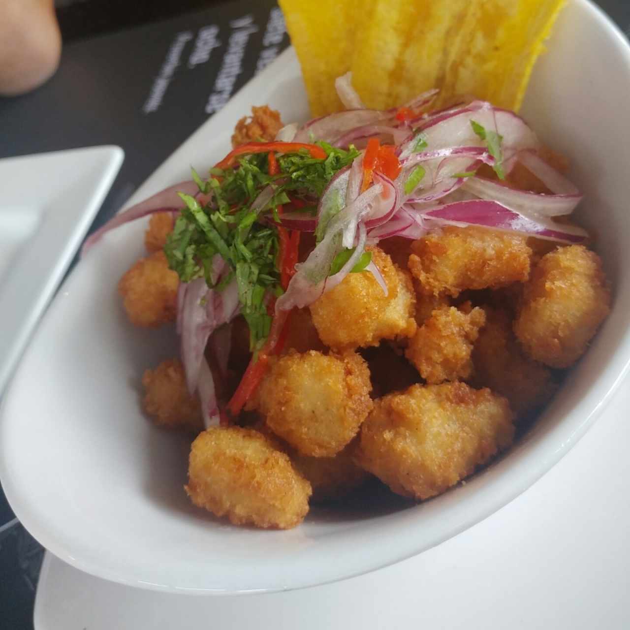 Ceviche frito de corvina