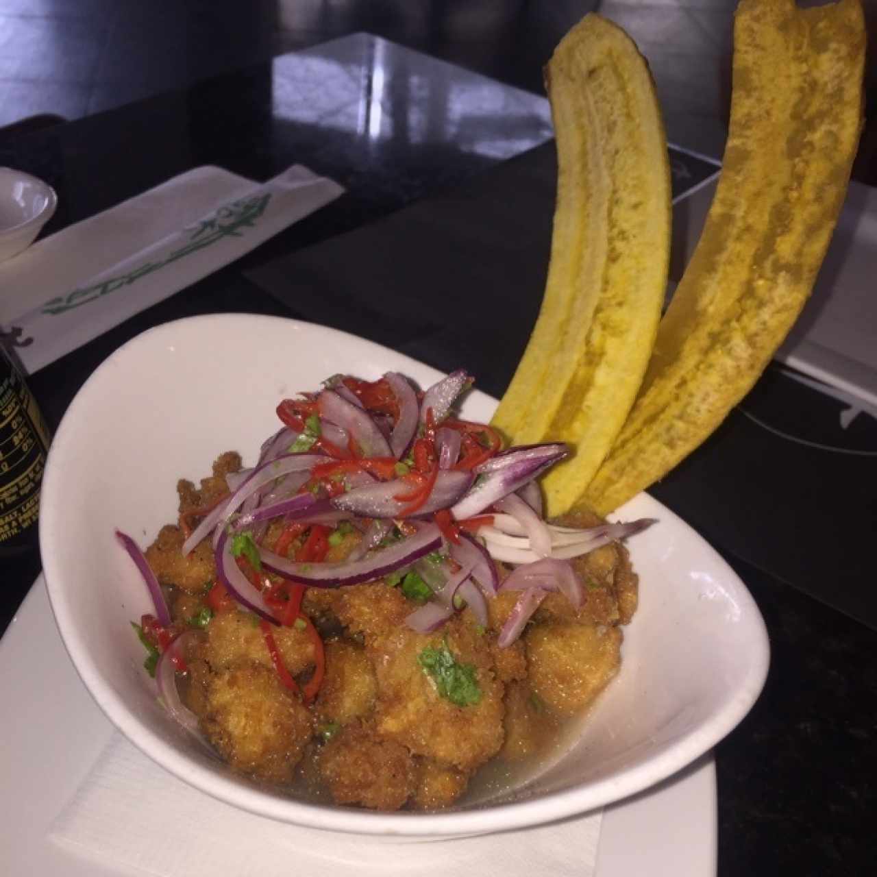 Ceviche frito de corvina