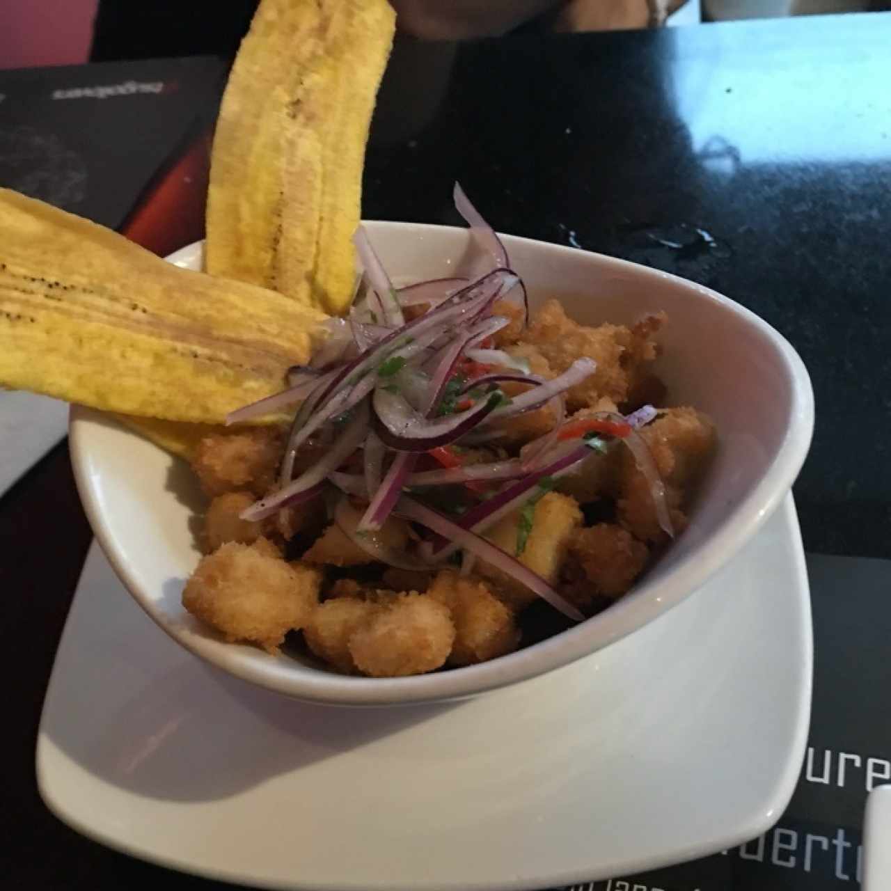 Ceviche frito de corvina