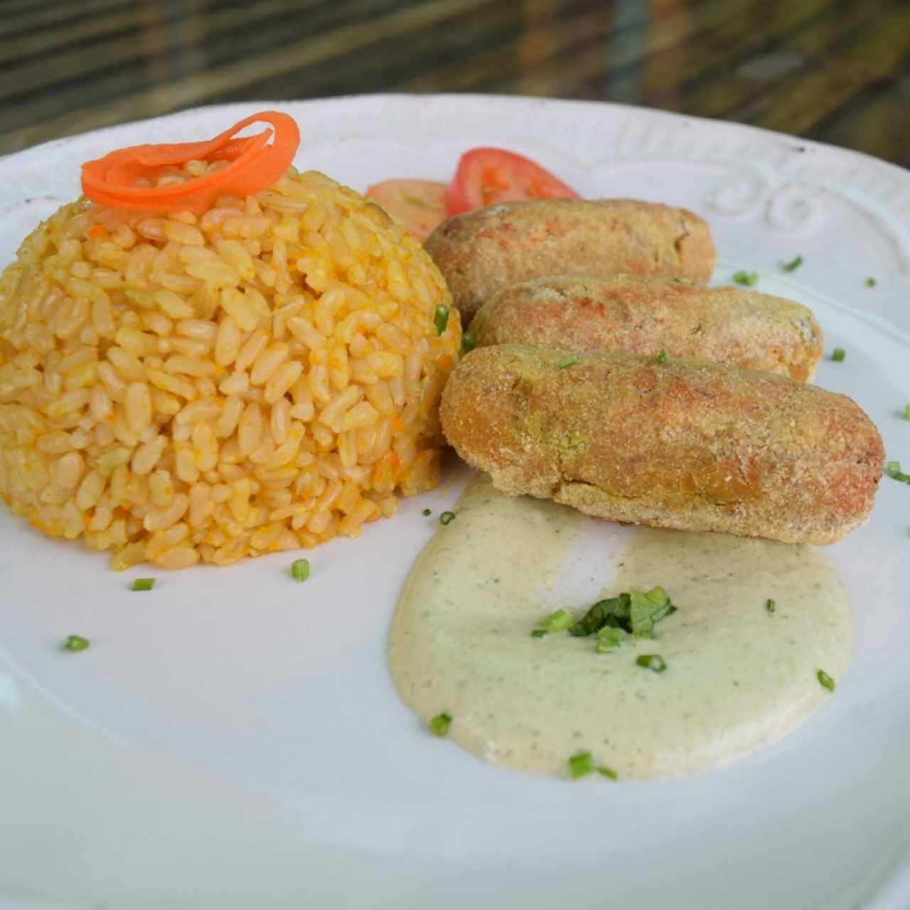 Coquetas de Atún con arroz con zanahoria. 