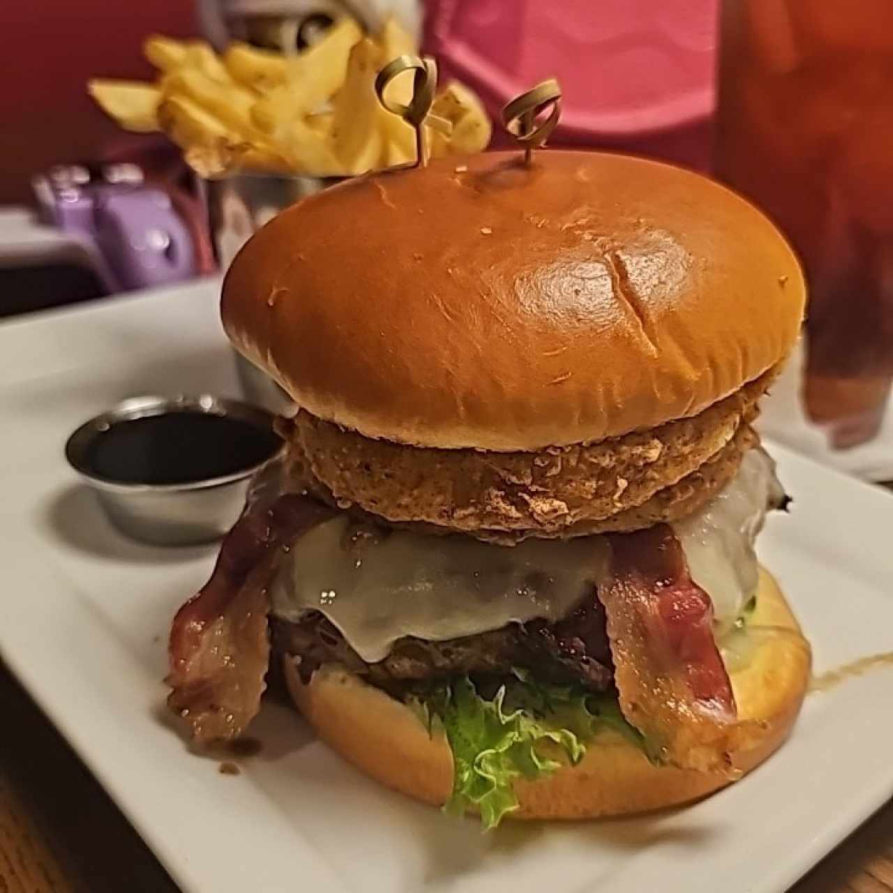 FRIDAYS SIGNATURE WHISKEY-GLAZED BURGER