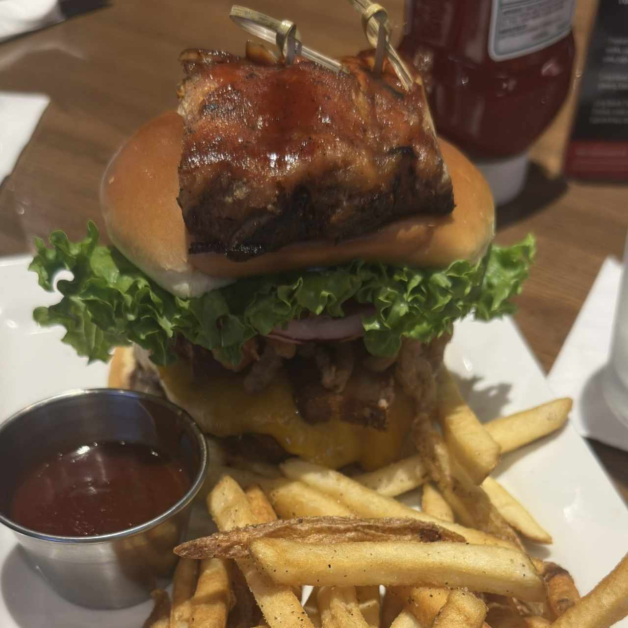 BIG AF FRIDAYS ULTIMATE SIGNATURE WHISKEY-GLAZED BURGER