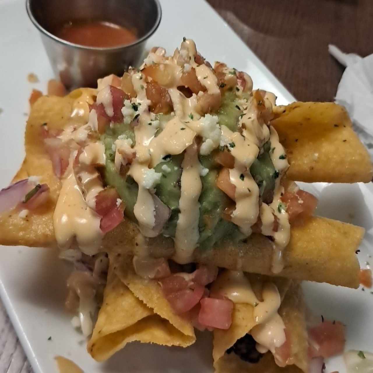 ROASTED CHICKEN TAQUITO STACK