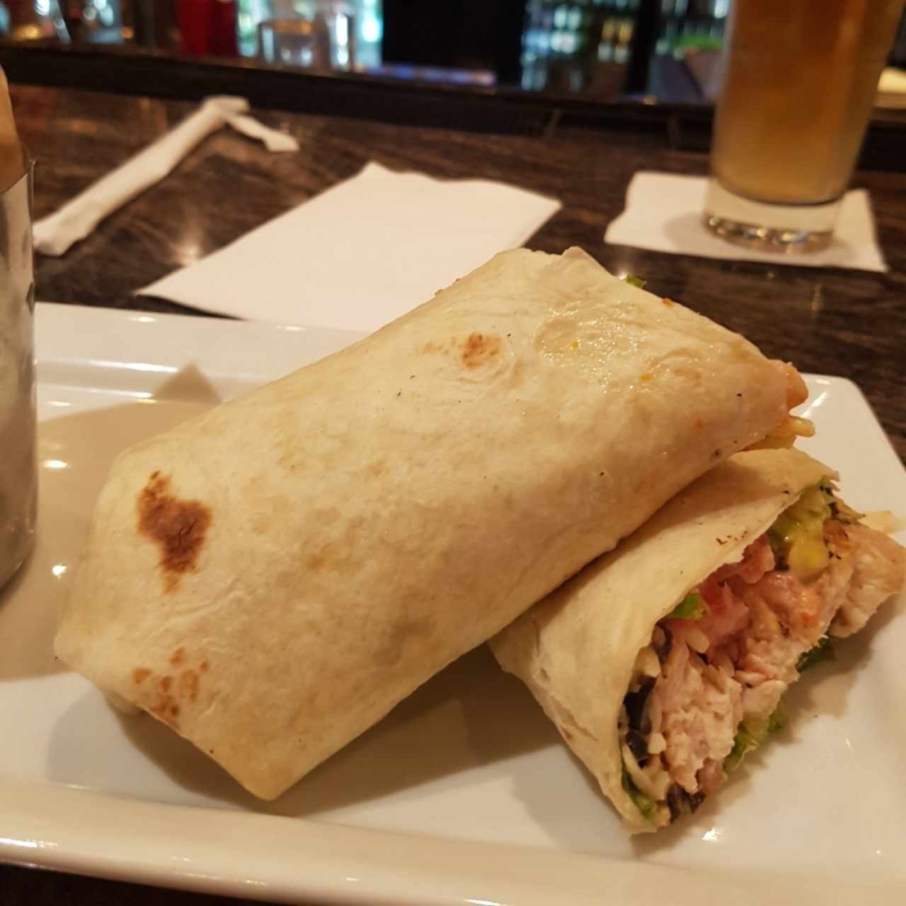 wrap veggie con pollo adicional