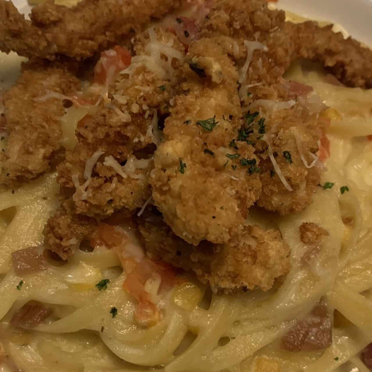 Chicken fried pasta