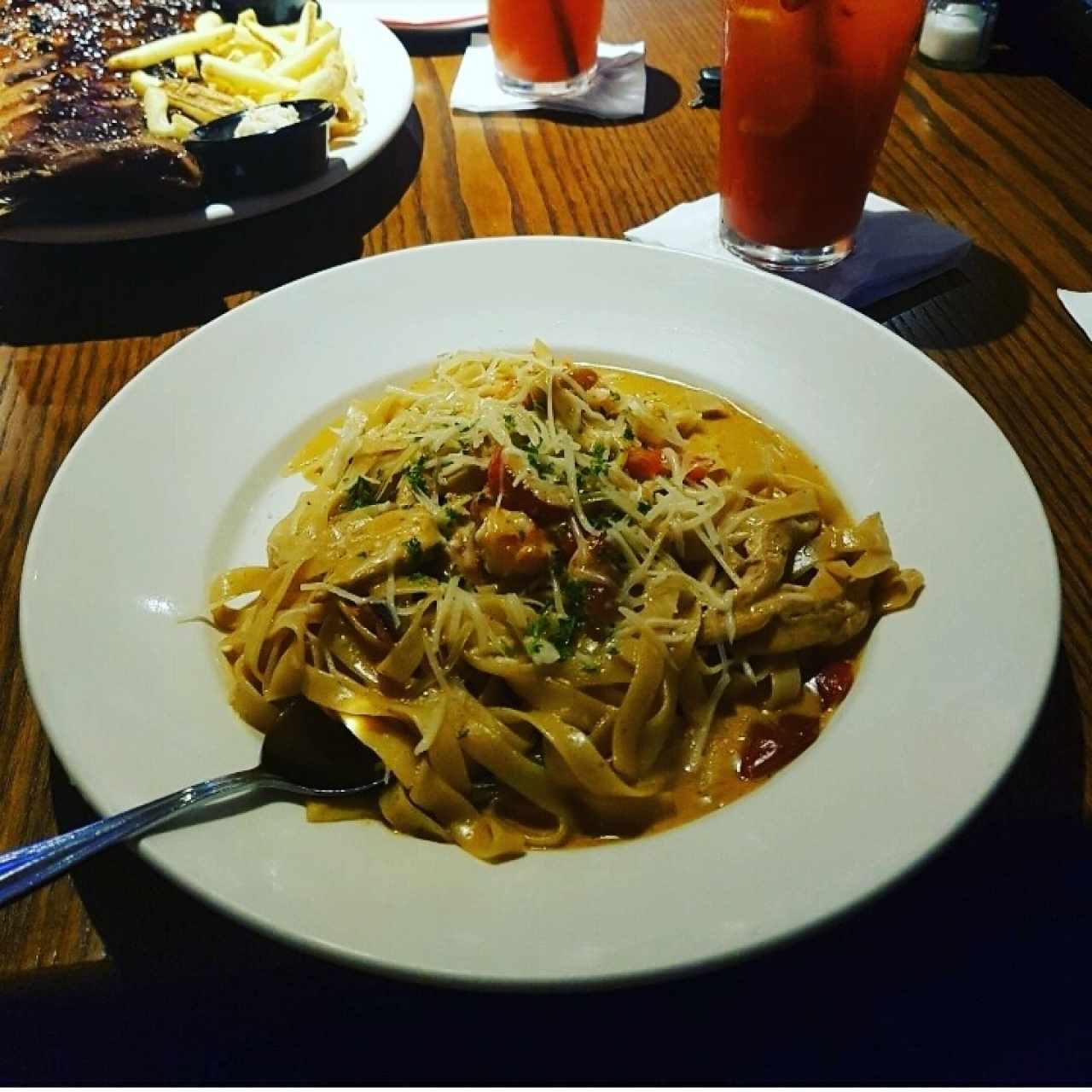 pasta con camarones