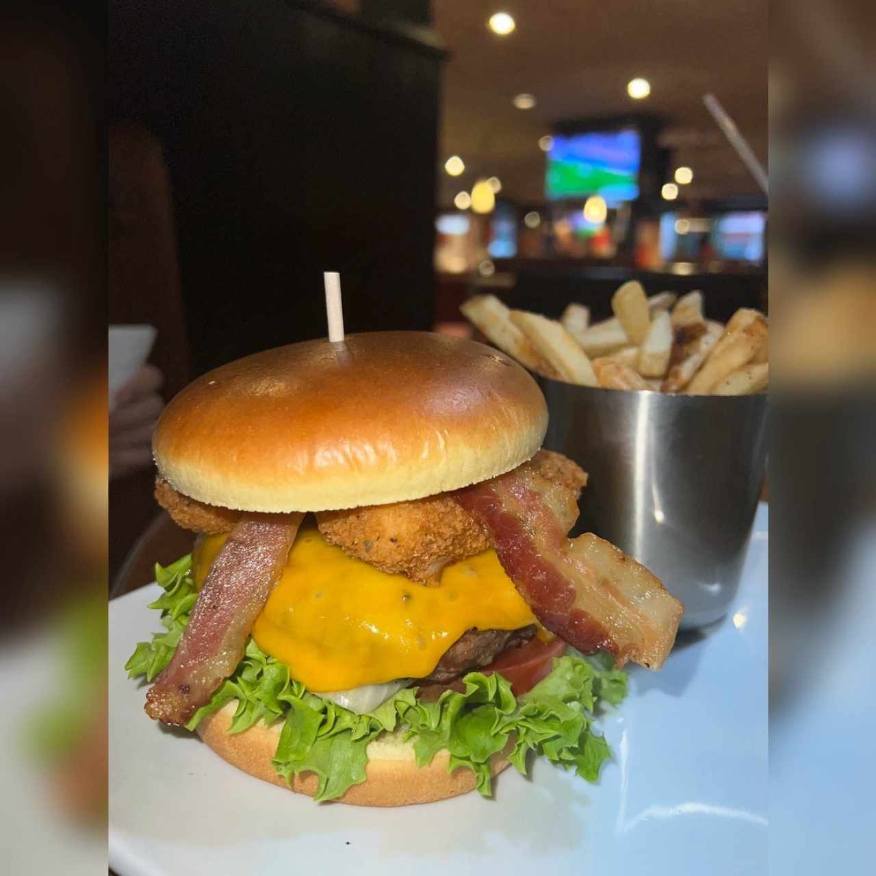 FRIDAYS SIGNATURE WHISKEY-GLAZED BURGER