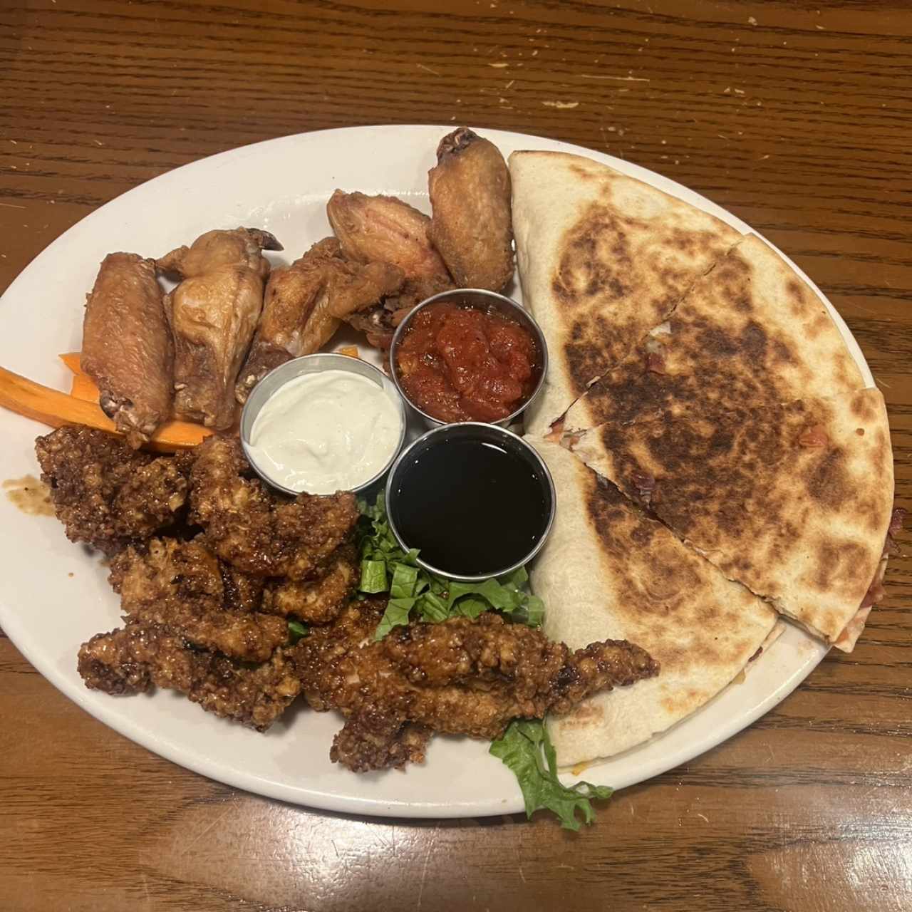 Triple chicken sampler