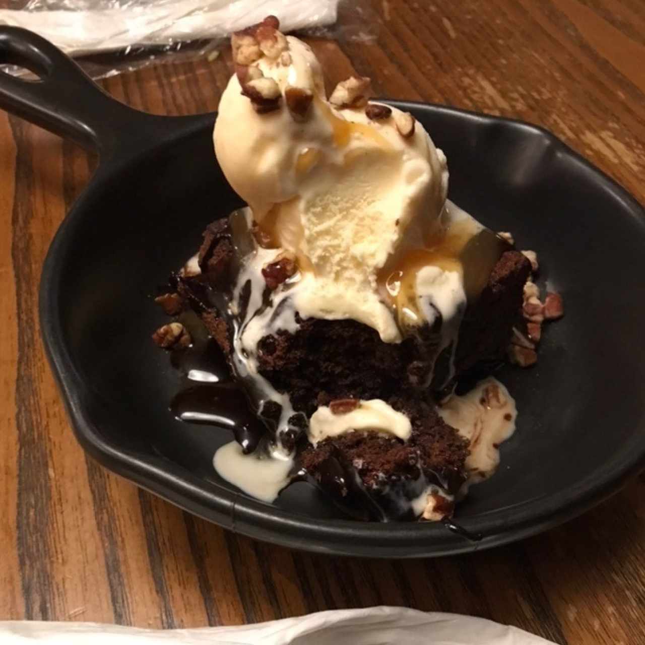 Browney con helado de vainilla - el favorito de mi madre.