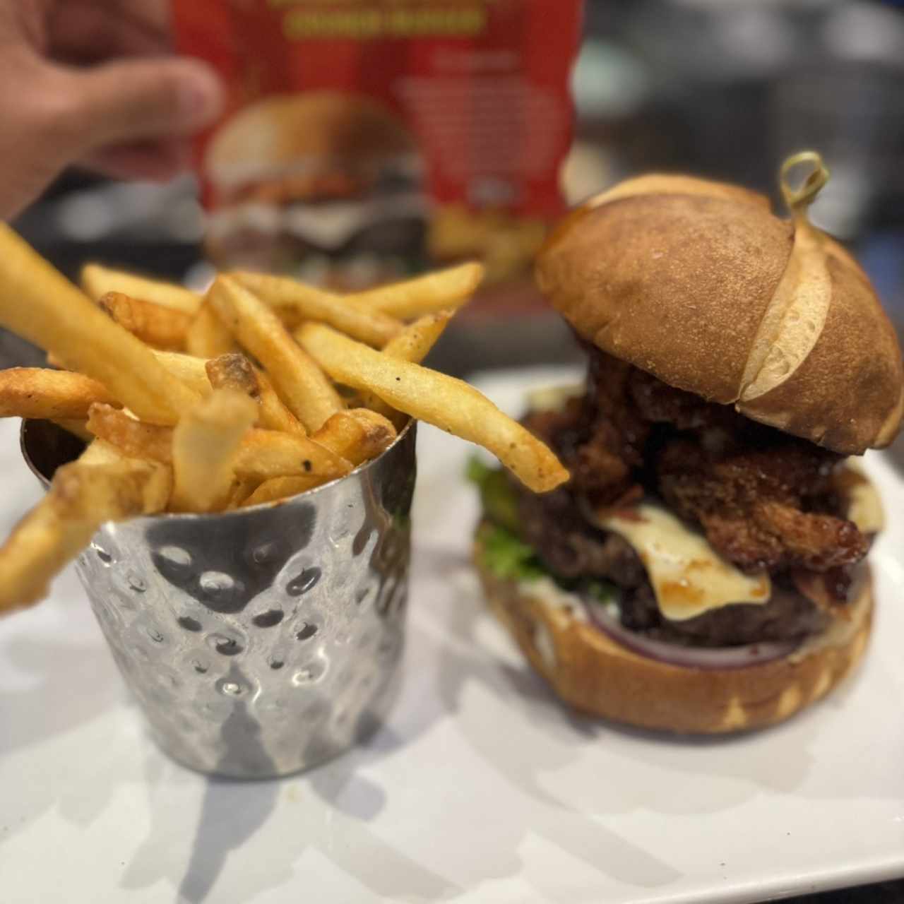 Whiskey Sriracha Crunch Burger