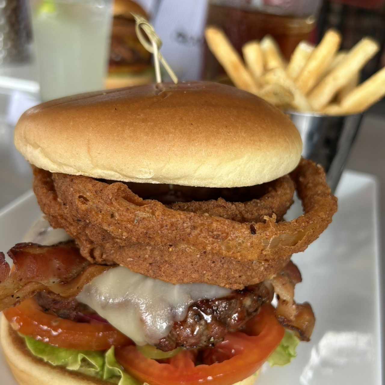 FRIDAYS SIGNATURE WHISKEY-GLAZED BURGER