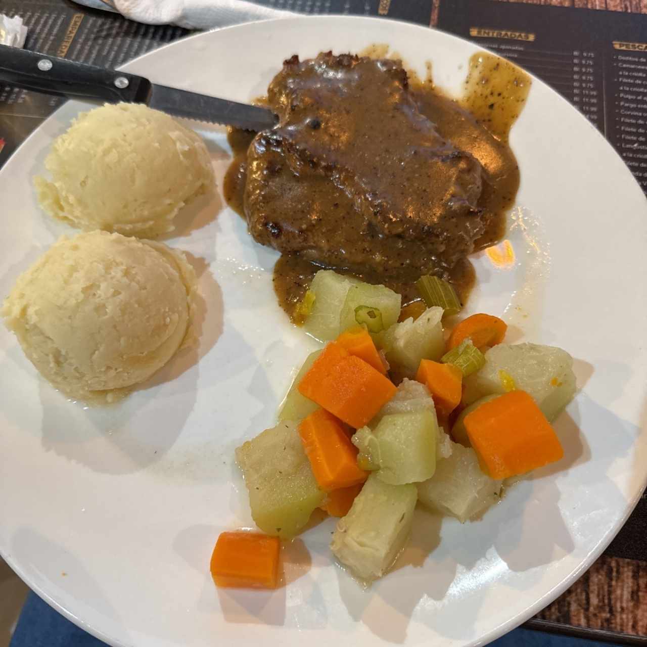 Filete de Res a la Plancha, Picado o Pimienta