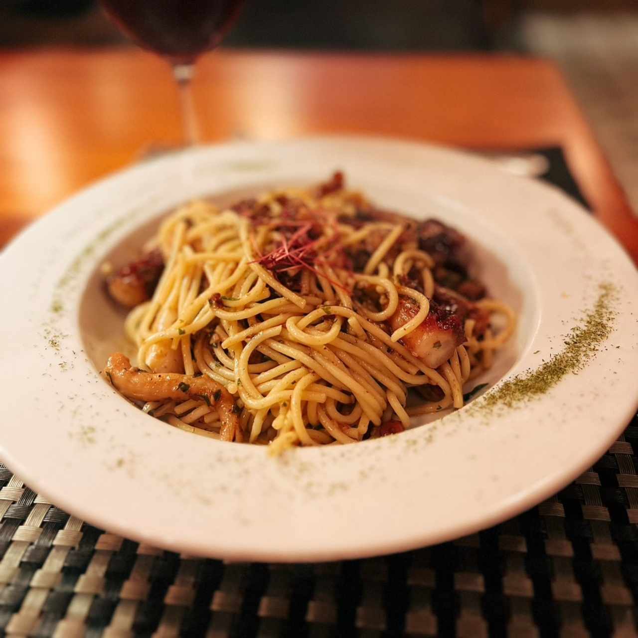 Spaghetti con Pulpo al Óleo