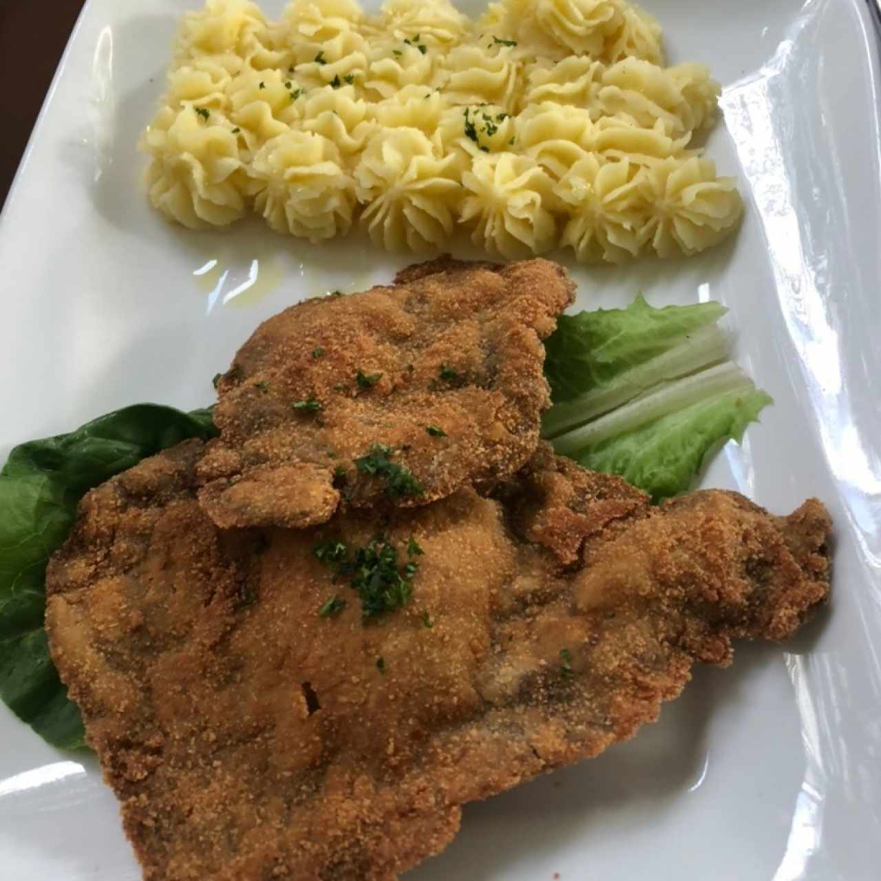 milanesa con puré