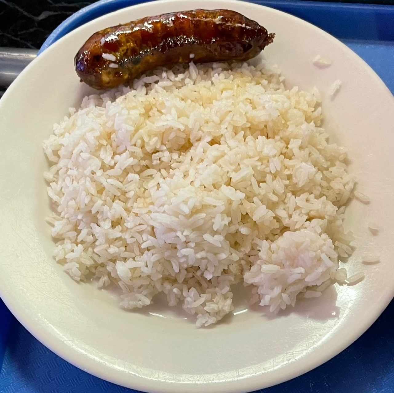 Arroz blanco con chorizo