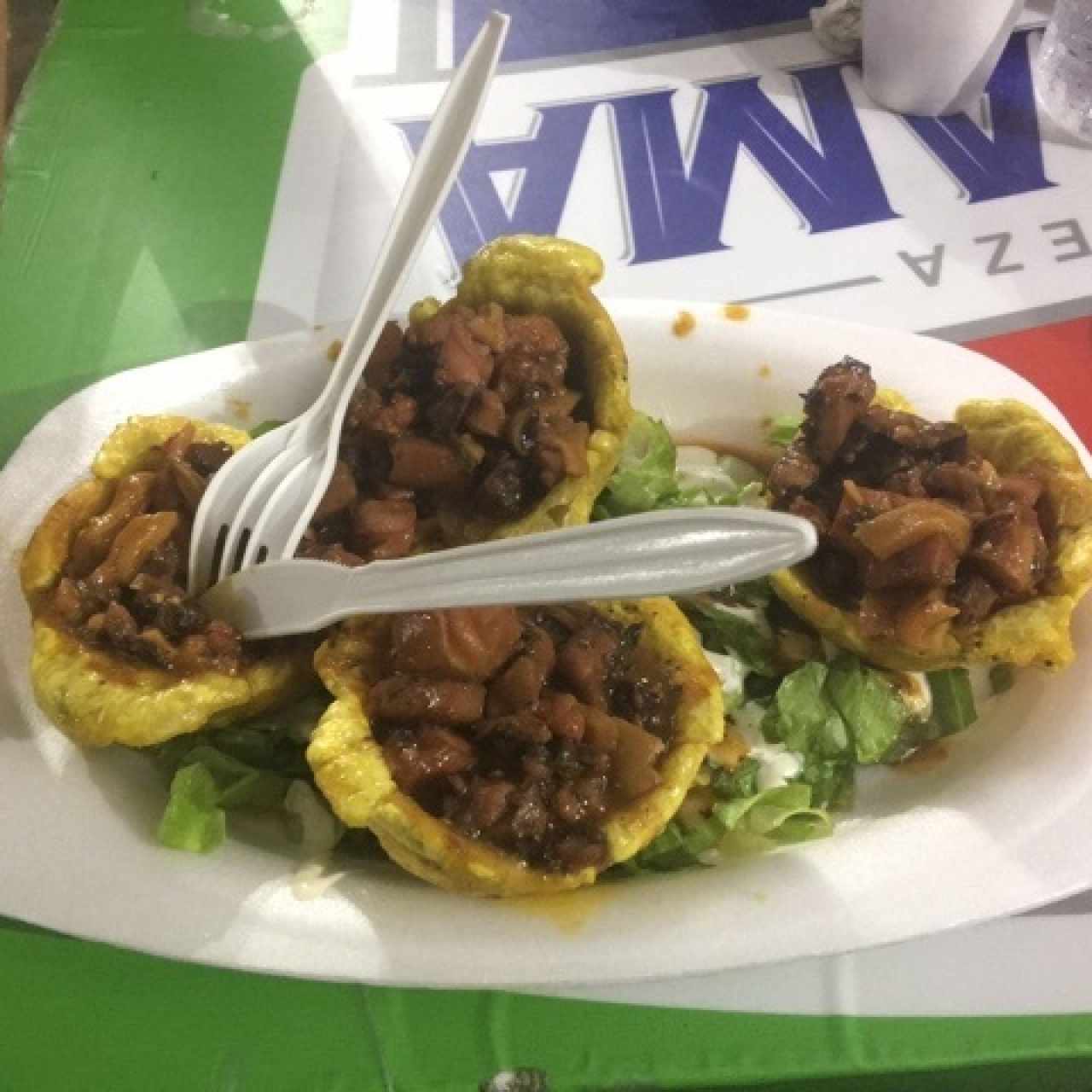 Patacones rellenos de Mariacos
