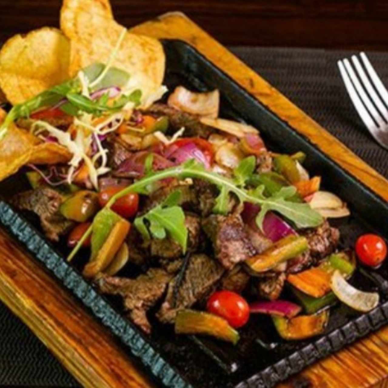 Filete de res troceado a la plancha